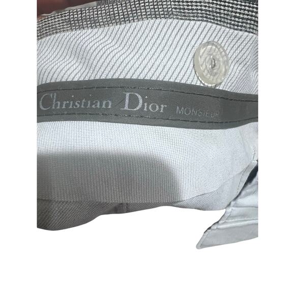 Vintage Christian Dior Monsieur Wool Suit 40R 32x31 Gray Houndstooth 2PC Classi - Picture 10 of 16